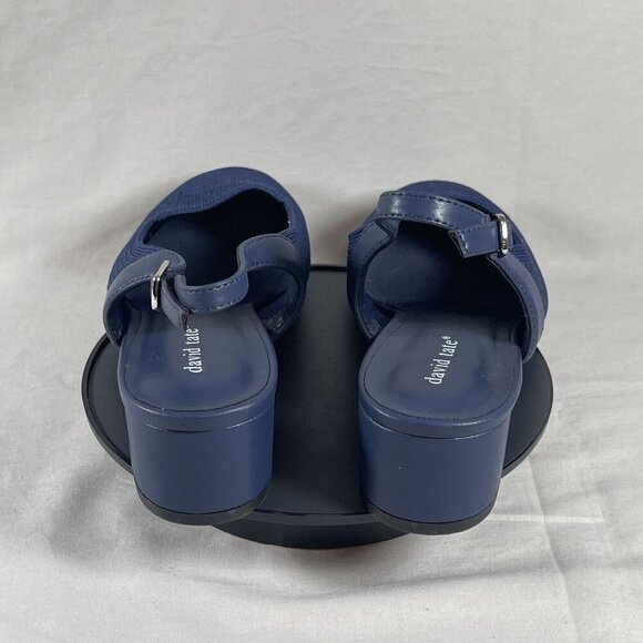 David‎ Tate Women's Navy Blue Galen Slingback Almond Toe Pump Shoe Size 10-NEW - Picture 5 of 10